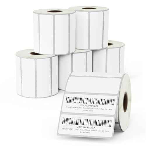 BETCKEY - 2.625" x 1" (67 mm x 25 mm) File Folder & Address Removable Film Label - Durable Waterproof - Compatible with Zebra/Rollo Label Printer [6 Rolls, 12000 Labels]