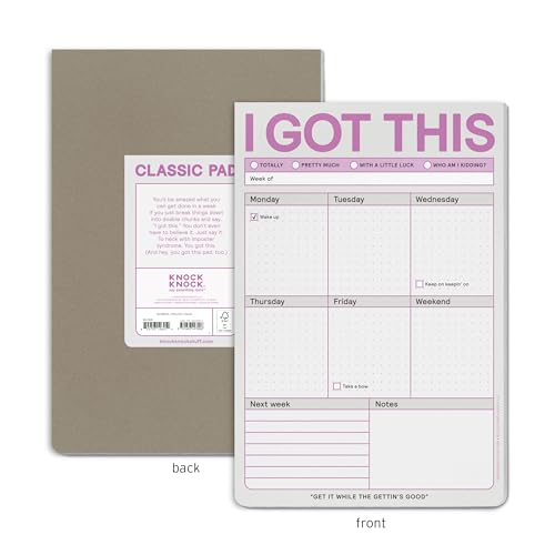 Knock Knock 6-Count I Got This Pads, To Do List Notepads, Daily Planner Pads & Funny Home Office Supplies, 6 x 9-inches