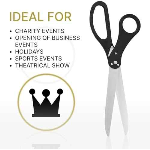 Ribbon Cutting Ceremony Scissors ? 25" Black Giant for Grand Openings Heavy Duty Scissors Large Ribbon Cutting for Special Events and Ceremonies