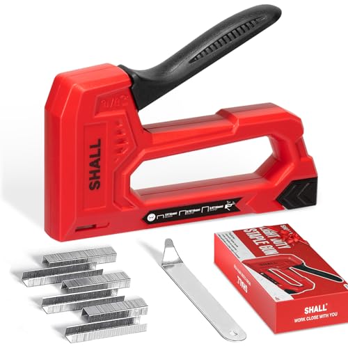 shall Red Light Duty Upholstery Staple Gun with 1600 JT21 Staples, Remover