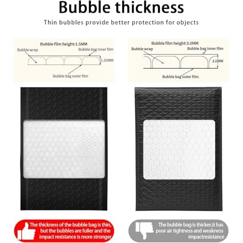 52 Pack Bubble Mailers 4x8inch Padded Envelopes Thin Mailing Envelopes Waterproof Bubble Opaque Padded Mailers Self Seal Adhesive Shipping Bags for Mailing Jewelry Makeup Small Business