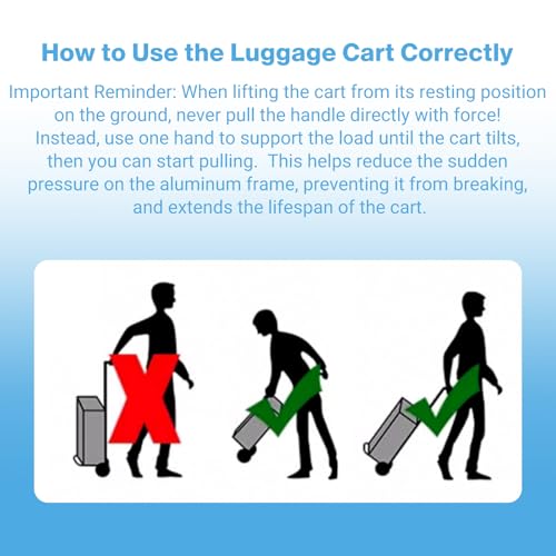 Vsaikeo 15.6x10.6x3.2 Inch Foldable Hand Truck Dolly with 2 Wheels, Lightweight Portable Luggage Cart