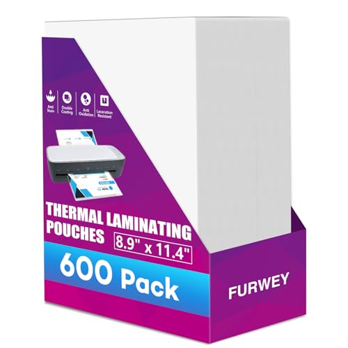 600 Pack Laminating Sheets, Holds 8.5 x 11 Inch Sheets, 3 mil, 8.9" x 11.4" Thermal Laminating Pouches Lamination Sheet Paper for Laminator, Clear, Letter Size, Office and School Supplies