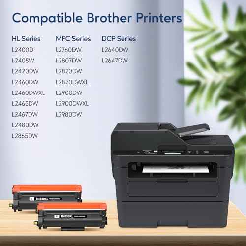TN830XL Toner Cartridges Compatible for Brother TN830XL TN830 XL Toner High Yield Work with HL-L2460DW DCP-L2640DW HL-L2405W HL-L2400D HL-L2480DW MFC-L2820DW MFC-L2820DW XL (2 Black)