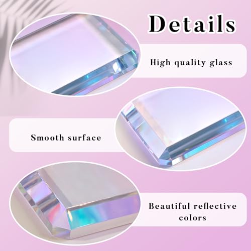 Seajan 4 Pack Clear Glass Rectangular Paperweights for Home & Office Decor