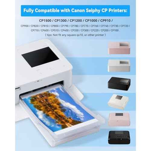 COLORTY Compatible with Canon Selphy CP1300 CP1500 Ink and Paper, KP-108IN 3 Color Ink Cartridges, 108 Sheets 4 x 6 Paper Glossy, Compatible with Canon Selphy CP1200 CP1000 CP910 CP900 CP810