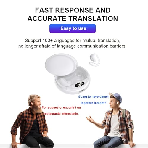 Language Translation Earbuds - Translation Earbuds, 144 Languages & Accents Two Way Translator Pods Real Time for Traveling Business, Enhance Your Global Communication Experience