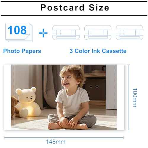 KP-108IN Color Ink and Paper Set Compatible for SELPHY CP1300 CP1500 CP1200 Wireless Compact Photo Printer (4 x 6 inch 108 Ink Paper Sheets + 3 Color Ink Cartridges)