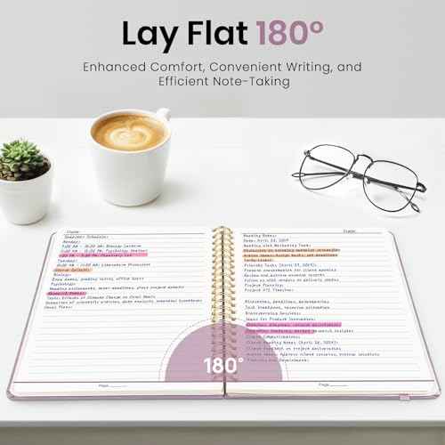 Lined Spiral Journal Notebook for Women, A5 College Ruled Journals for Writing, Hardcover Notebooks for Work, Note taking and Office School Supplies,140 Pages - Purple