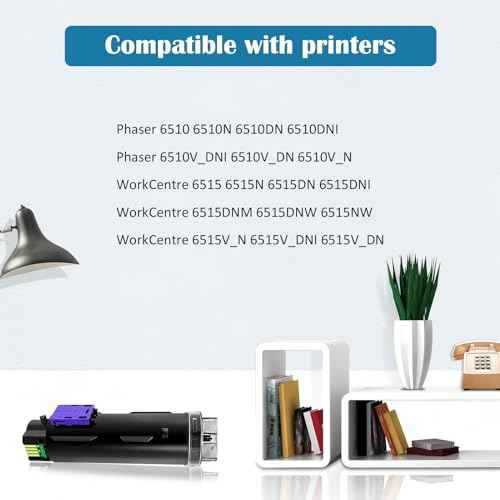 Compatible 6510 6515 Toner Cartridge for Xerox Phaser 6510 6510DN 6510DNI 6510N WorkCentre 6515 6515DN 6515DNI 6515N Printer High Yield 106R03480 106R03477 106R03478 106R03479 ( BK/C/M/Y )