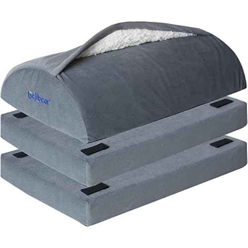 Footrest for Under Desk Ergonomic Comfortable Foot Stool with 2 Adjustable Heights, Suitable for Office, Home Car Foot Rest, Grey