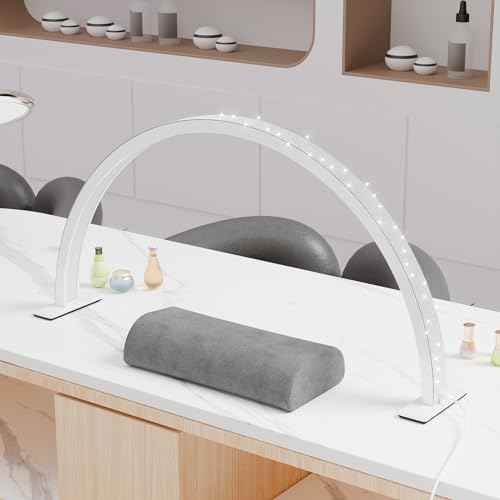 Large Half Moon Light for Nail Desk, 30" 48W Professionals Led Light, Desk Lamp for Lash Eyelash Extension,Makeup Desk lamp,Color Temperature 2700K-6000K, Salon&Home(Crystal Diamond)