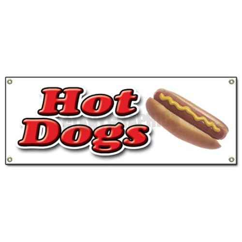 72" HOT Dog 1 Banner Sign hot Dogs cart Sign Signs