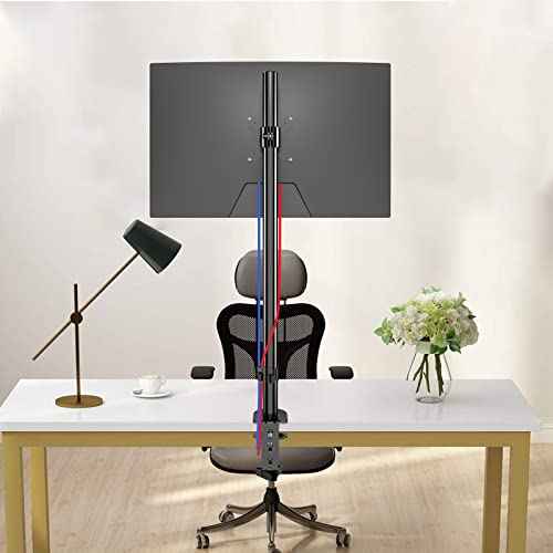 Pholiten Single Tall Monitor Stand Desk Mount£¬Extra Tall 31 Inch Fully Adjustable Monitor Mount for 13-32 Inch LCD Screen,Holds up to 22lbs