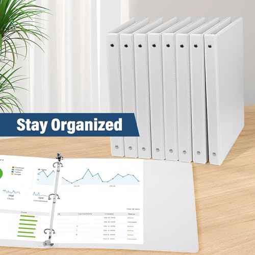 0.5-Inch 3-Ring-Binder with Pockets, 1/2'' Basic Binders 1-inch View Round Binders Holds 100 Sheets US Letter Size 8.5'' x 11'' - Bundle Packs Perfect for Home, Office, and School (0.5-inch)