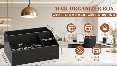 BELO VALE Large Mail Organizer Countertop - Farmhouse Desk & Kitchen Storage (Bl-1)