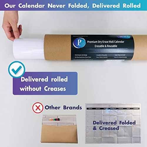 Dry Erase Vertical Three Month Laminated jumbo Wall Calendar, 46 x 63, Huge quarterly Laminated Erasable White Board, Giant 90 day Family Whiteboard Schedule Planner, Large Multi Month Reusable