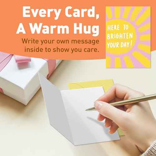 Sweetzer & Orange S&O Fun Thinking of You Cards with Envelopes - Colorful Notes Pack of 24 Box - Blank Inside Encouragement Cards with Covers- Bulk Boxed Greeting sheets in various Designs-4x5.5"