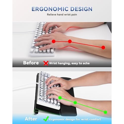 Computer Keyboard Stand for Desktop, 2-Level Height Adjustment Keyboard Wrist Rest, Non-Slip Key Board Riser Pad for Office, Gaming, and Home Desks