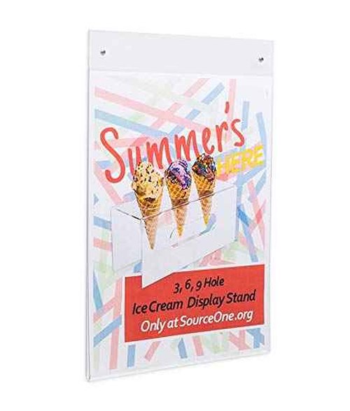 SourceOne Wall-Mount Sign Holders with Holes – 8.5 × 11 Inch Clear Acrylic – Pack of 10 Pre-Drilled