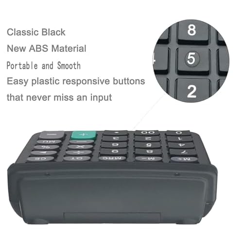 Calculators, BESTWYA 12-Digit Dual Power Handheld Desktop Calculator with Large LCD Display Big Sensitive Button (Black, Pack of 10)