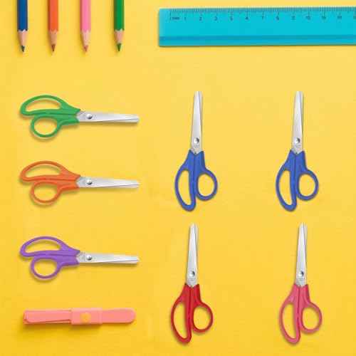 Kids 48 Packs Blunt Tip Safety Scissors Bulk,5" Stainless Steel Craft Scissors for Preschool Classroom Home