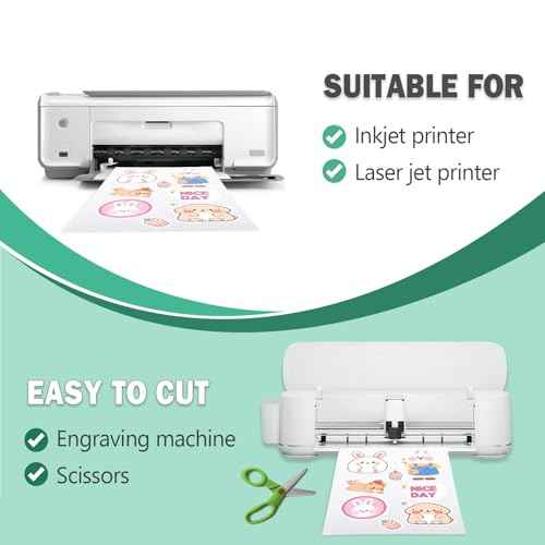 8.5x14 Removable Self-adhesive Vinyl Sticker Paper, Waterproof, Legal Size, Suitable for Laser and Inkjet Printer, Glossy White, 100 Pack
