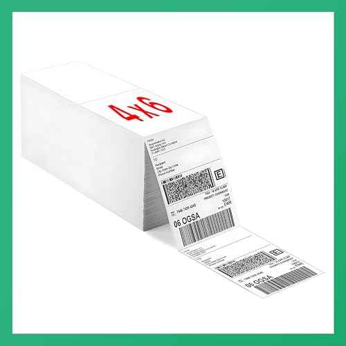 Fanfold [4 x 6 inch] x [3000 Labels] Thermal Stack Direct White Strong Adhesive Perforated Postage Shipping Printer Compatible with Zebra SNBC Epson Rollo (3000 Labels, Fanfold)