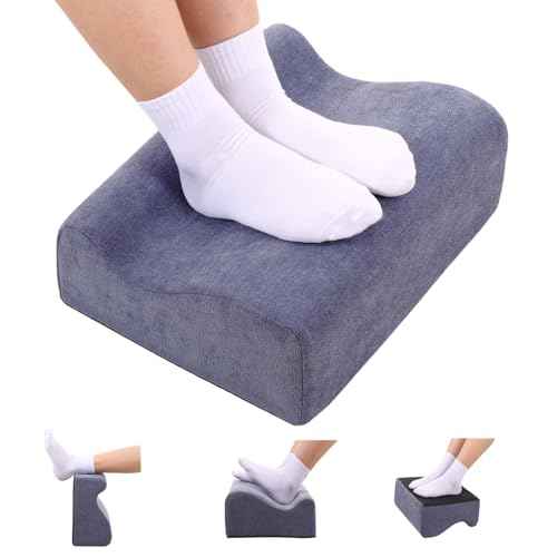 Foot Rest for Under Desk at Work, Ergonomic Under Desk Footrest with Washable Cover, Memory Foam Foot Stool for Office Chair & Gaming Chair, Back & Hip Pain Relief, Blue