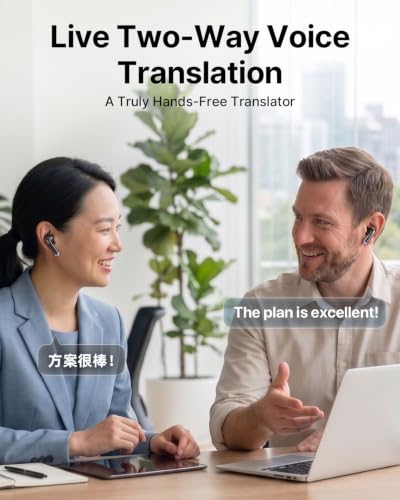 TRANSAI G1-GLOSS Real-Time Translator Earbuds - 157 Languages, In-Ear AI Language Translator