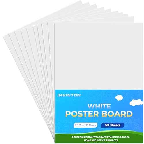 50Pcs White Poster Board 11x17, 240G Thickness Poster Board Paper Bulk£¬for School Arts & Crafts, Signs, Small Posters, Announcements,DIY Art, Painting,and More
