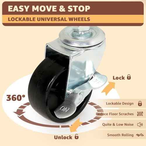 3 Tier Rolling Cart with Drawer, Metal Rolling Utility Cart on Wheels with Pegboard, Art Cart Storage Organizer with Tabletop for Living Room, Office, Bedroom (White)