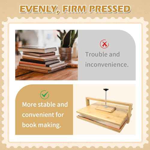 Stranthother 14.76 * 11.4 inch Large Wood Book Press Binding Kits Flower Press Kits Book Lover Gifts for Most Coffee-Table Books