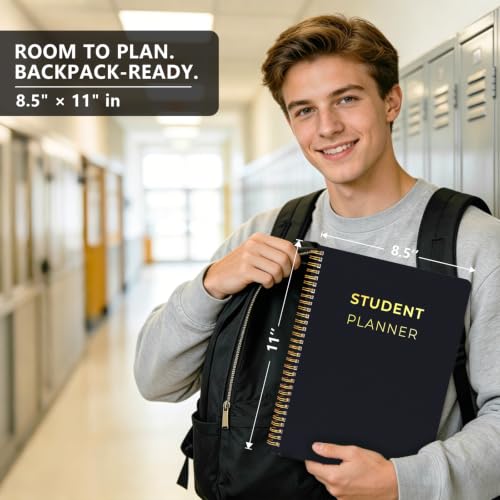 WENHUI Black Student Planner 2026-2027 8.5x11 Academic Organizer July to June