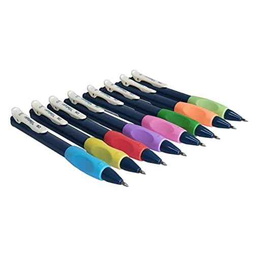 Ergonomic Pencil Grips Silicone 8 Pcs for Kids and Adults Handwriting, Gel Pen Grips with 3 Concaves, 1 Pack 4 Colors