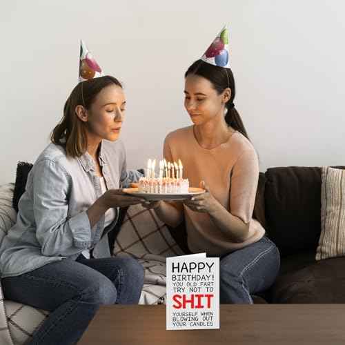 Funny Birthday Cards For Women Men, Rude Birthday Card Gift for Nan Grandad Mom Dad, 50th 60th 70th 80th Birthday Card for Him Her, Happy Birthday Card Dad Mom