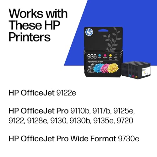 HP 936 Ink Cartridge 4-Pack for OfficeJet Pro & Wide Format Printers