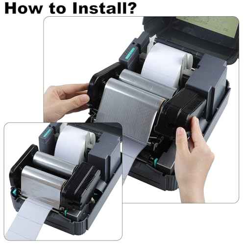 4.33'' x 328' Premium Resin Label Ribbon, Gcore 110mm x 100m Hot Stamping Ribbon, Thermal Transfer Ribbon, 1'' Core, Compatible with for Zebra TSC GoDEX Argox, 1 Roll, Metallic Blue Gold