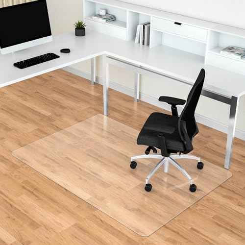 Office Chair Mat for Hard Floors, 35¡± x 55¡± Large Floor Protector Mats, Easy Rolling Desk Chair Mat for Hardwood, Clear, Easy to Clean (Rectangle)