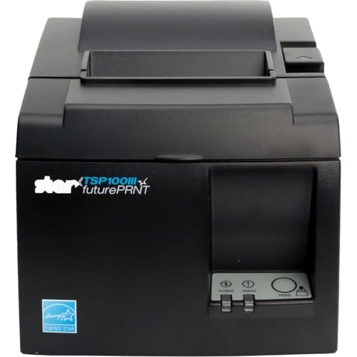 Star Micronics TSP143IIIBi Bluetooth Thermal Receipt Printer for iOS, Android, and Windows with Auto-cutter and Internal Power Supply - Gray