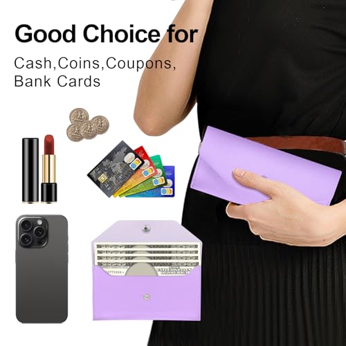 Actacve Reusable Cash Wallets for Women with Purple and Green Variants – Money Organizer with Cash Envelopes