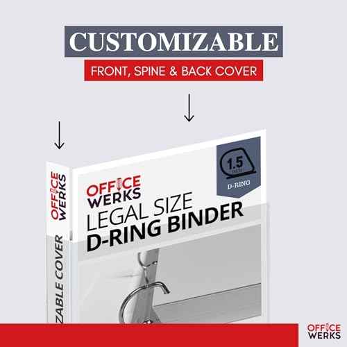 Performore - Office Werks Heavy Duty 2-Pack Legal Size View Binder - 14" x 8.5", White, 1.5 Inch D-Ring, Back Mount Binder