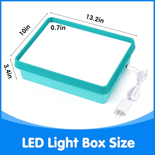 Odoorgames Young Explorers Light Table Cyan - Kids Light Up Sensory & Tracing Playset