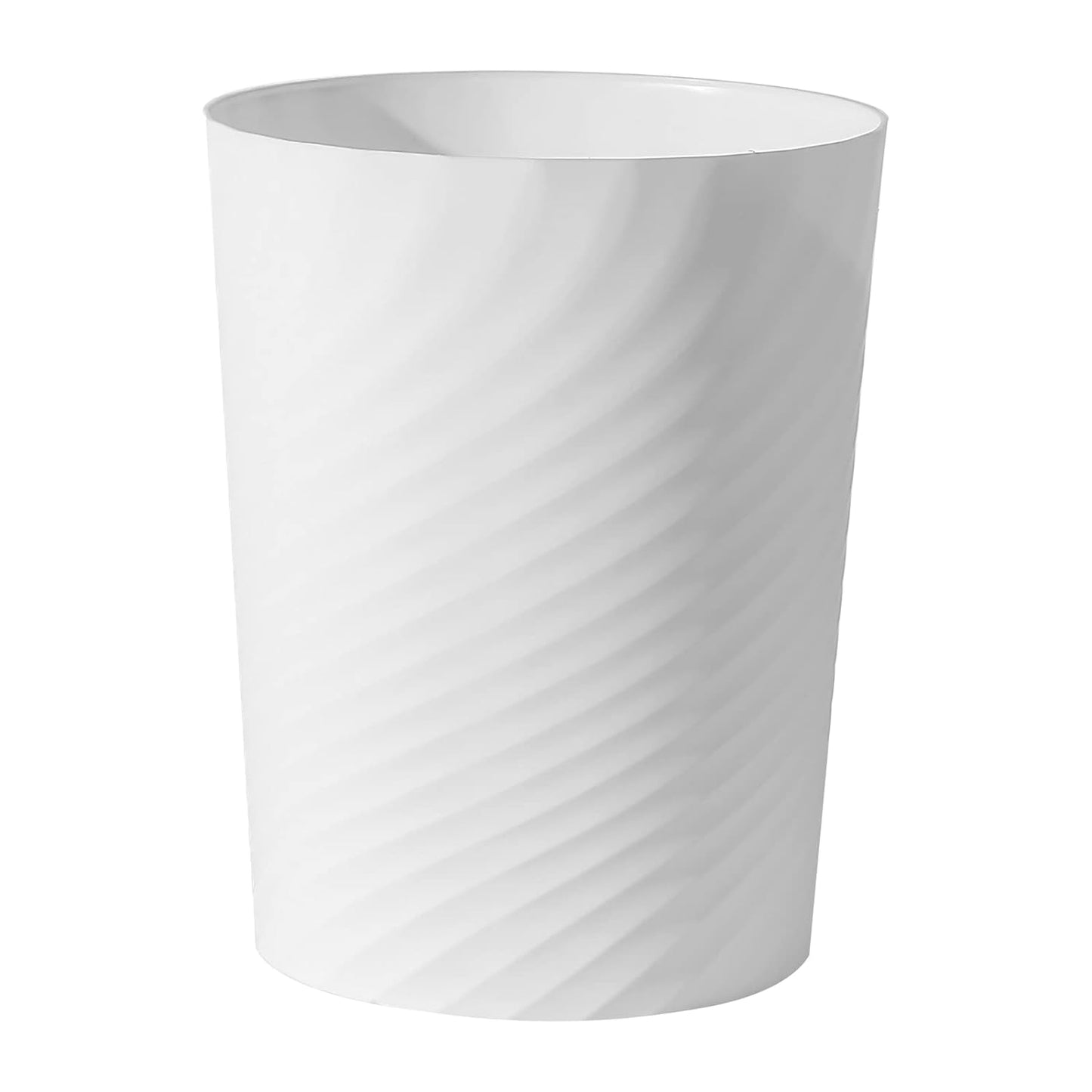 UUJOLY Small Plastic Trash Can - Versatile Wastebasket for Bathrooms, Kitchens & Offices | 1.8 Gallon, White