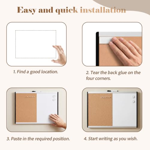 Primero Basics 3-Pack Magnetic Whiteboard & Cork Bulletin Boards 17x23"