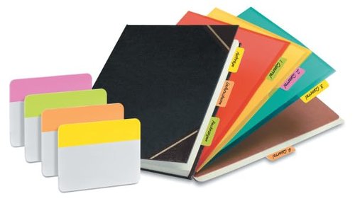Post-It 686-PLOY Index Strong Filing Tabs, Pink, Green, Orange, Yellow, 51 x 38 mm (6 of Each Colour)
