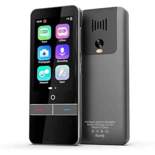 Language Translator Device, Instant Translation No WiFi Needed, Two Way Real-Time Voice Translation, Accurate Offline Recording, Photo Translation for Travel, Business, and Study (F6)