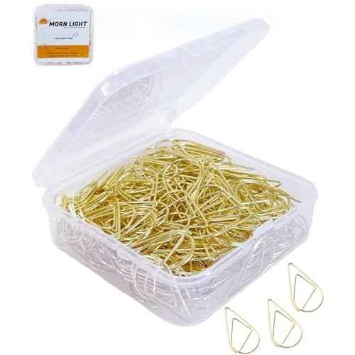 200 Pcs Teardrop Paper Clips Bulk,Stainless Steel Rust-Resistant Paperclips for Wedding Invitations, 3X Stronger Hold with Mirror Polish (Gold, 1inch)