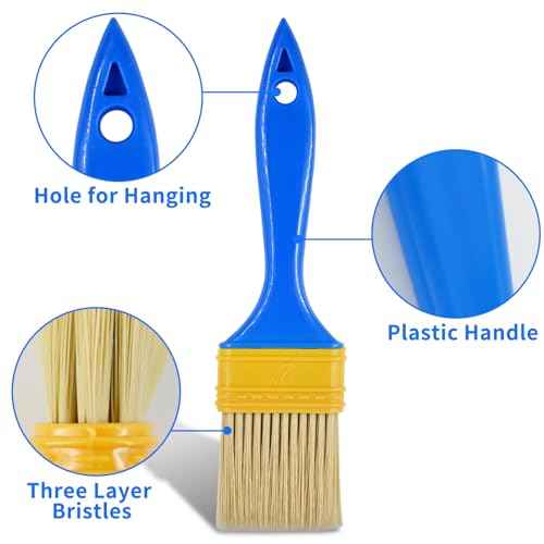 3 Pack Paint Brushes - Ideal for Priming, Painting, Varnishing, Wood, Walls, and More