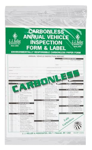 J. J. Keller Annual Vehicle Inspection Report Form & Label 10-Pack